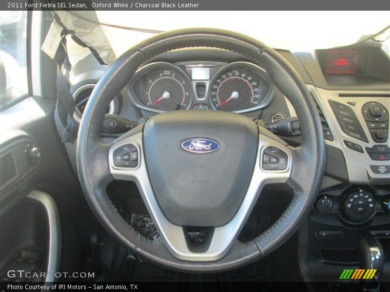 Oxford White / Charcoal Black Leather 2011 Ford Fiesta SEL Sedan