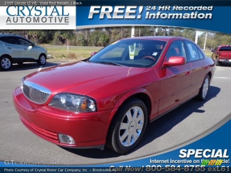 Vivid Red Metallic / Black 2005 Lincoln LS V8