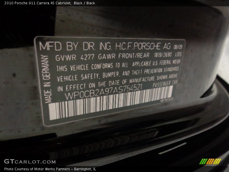 Black / Black 2010 Porsche 911 Carrera 4S Cabriolet