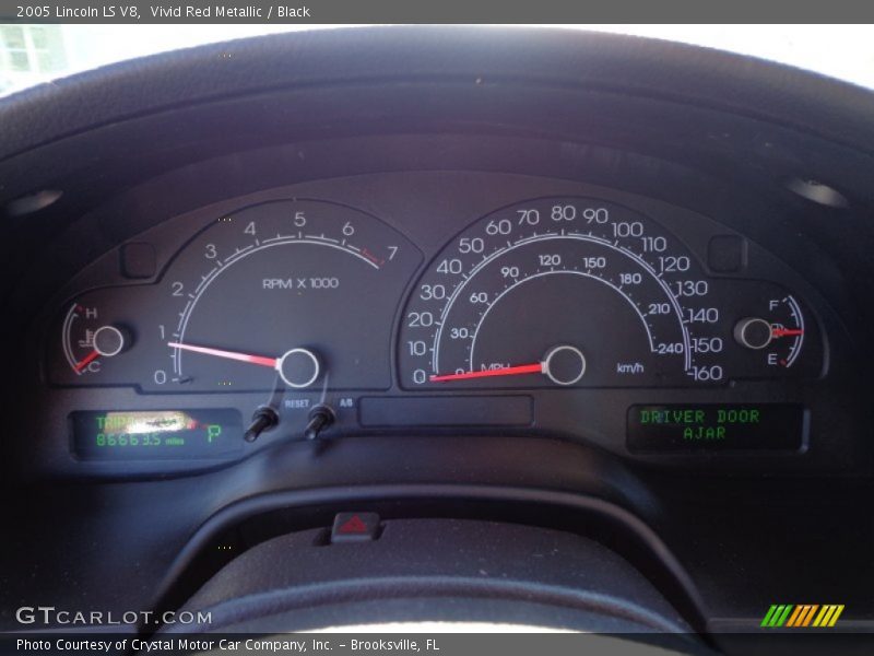 Vivid Red Metallic / Black 2005 Lincoln LS V8