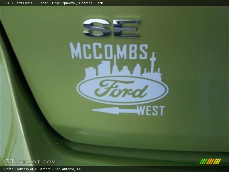 Lime Squeeze / Charcoal Black 2013 Ford Fiesta SE Sedan