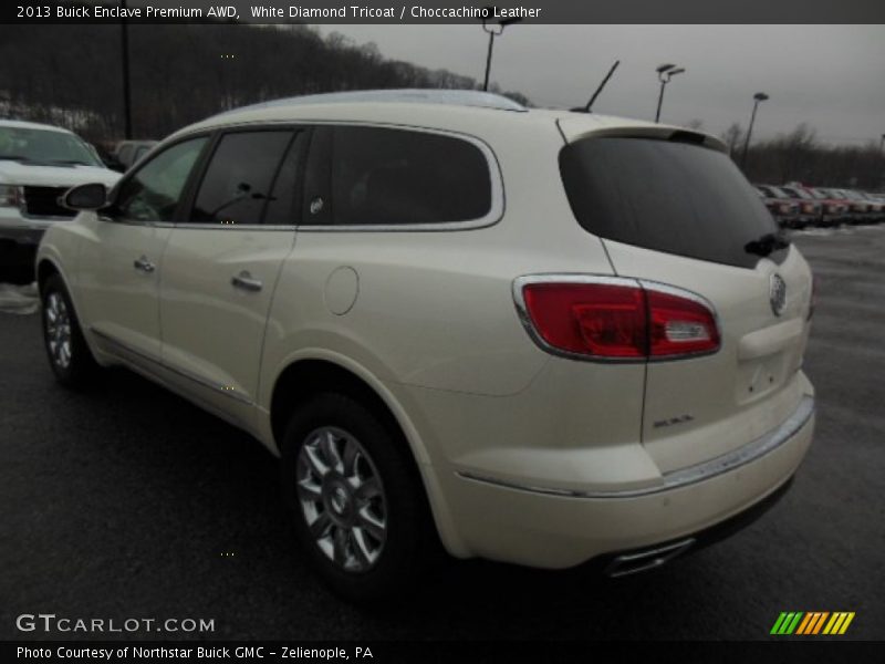White Diamond Tricoat / Choccachino Leather 2013 Buick Enclave Premium AWD