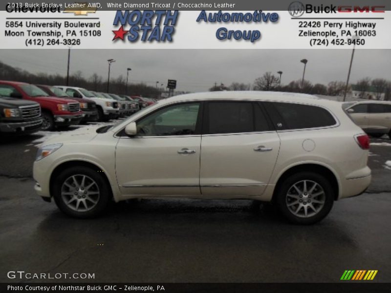White Diamond Tricoat / Choccachino Leather 2013 Buick Enclave Leather AWD