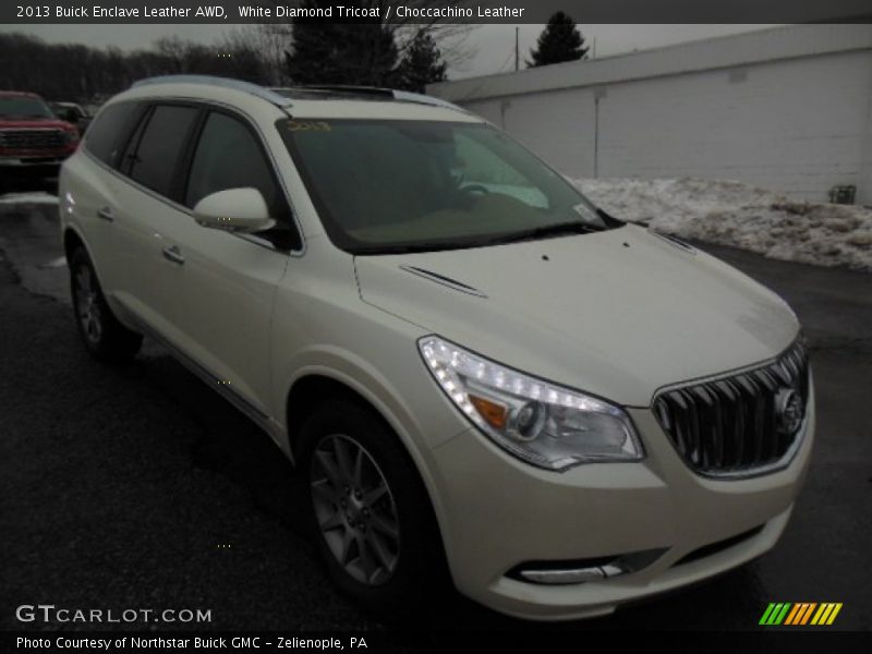 White Diamond Tricoat / Choccachino Leather 2013 Buick Enclave Leather AWD
