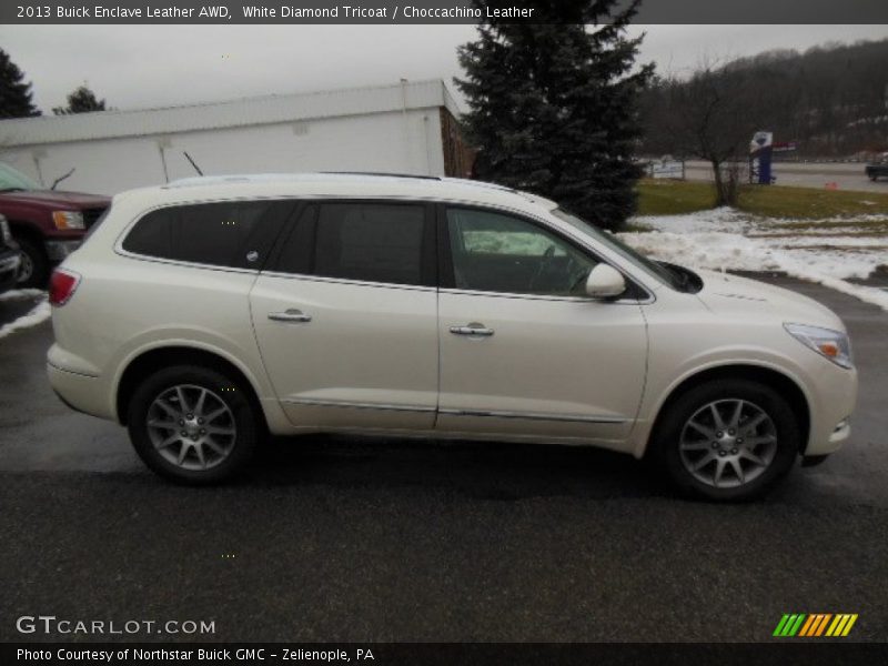 White Diamond Tricoat / Choccachino Leather 2013 Buick Enclave Leather AWD