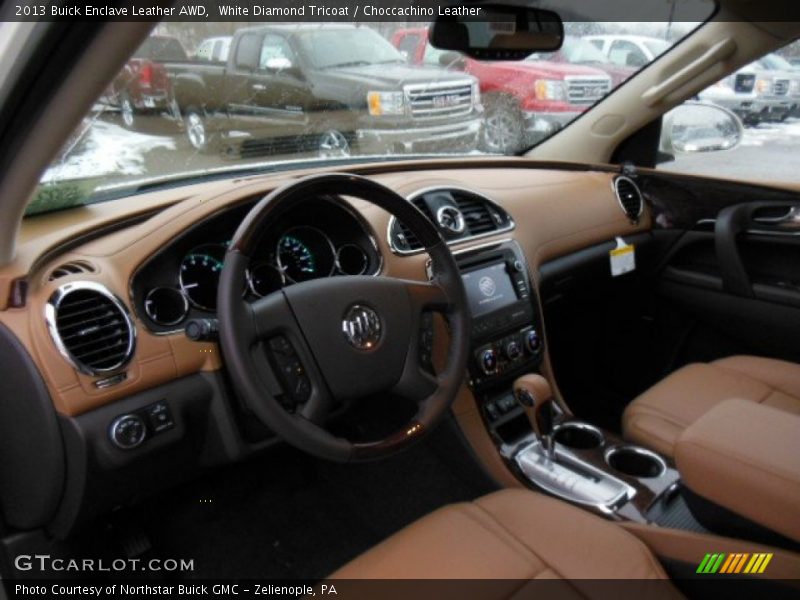 White Diamond Tricoat / Choccachino Leather 2013 Buick Enclave Leather AWD