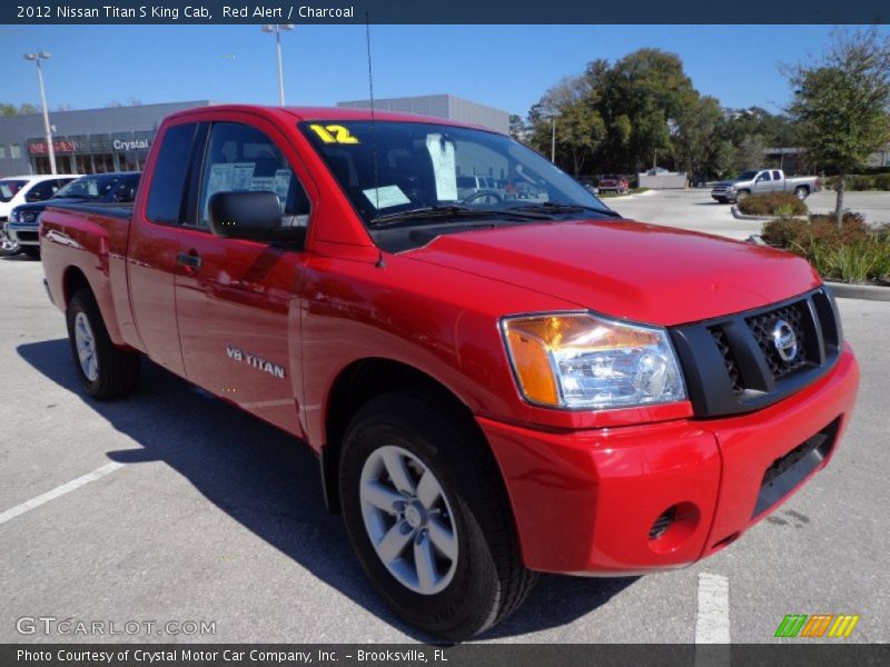 Red Alert / Charcoal 2012 Nissan Titan S King Cab