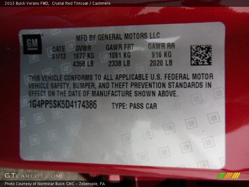 Crystal Red Tintcoat / Cashmere 2013 Buick Verano FWD