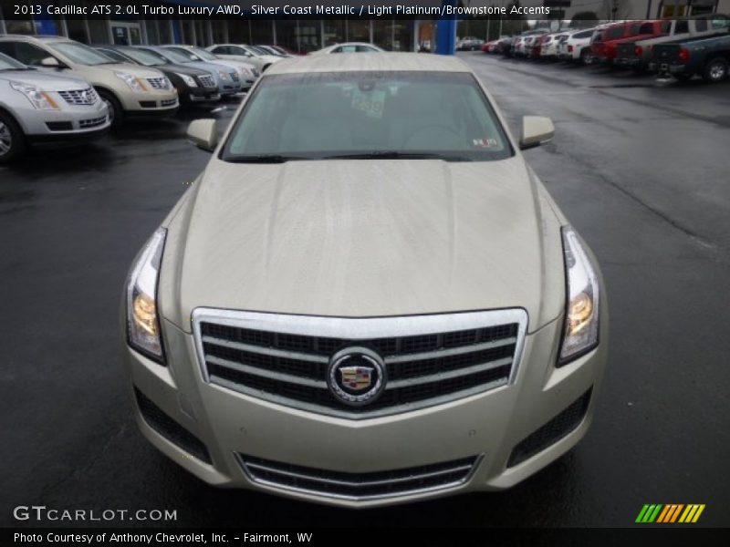 Silver Coast Metallic / Light Platinum/Brownstone Accents 2013 Cadillac ATS 2.0L Turbo Luxury AWD