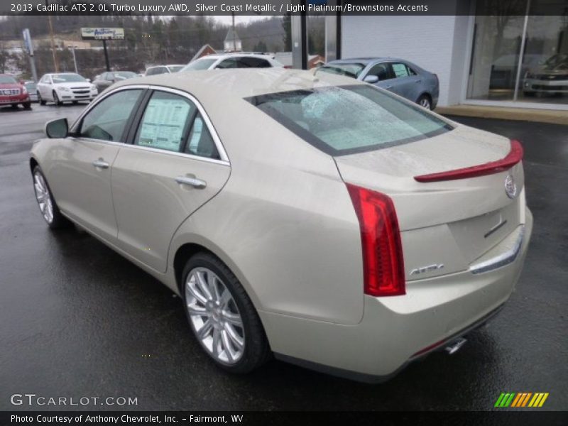 Silver Coast Metallic / Light Platinum/Brownstone Accents 2013 Cadillac ATS 2.0L Turbo Luxury AWD