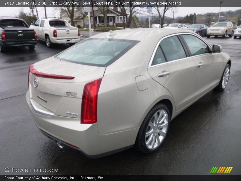 Silver Coast Metallic / Light Platinum/Brownstone Accents 2013 Cadillac ATS 2.0L Turbo Luxury AWD