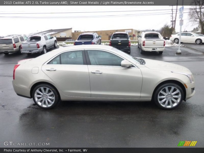 Silver Coast Metallic / Light Platinum/Brownstone Accents 2013 Cadillac ATS 2.0L Turbo Luxury AWD
