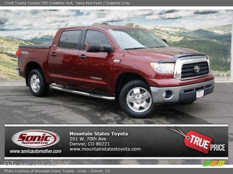 Salsa Red Pearl / Graphite Gray 2008 Toyota Tundra TRD CrewMax 4x4