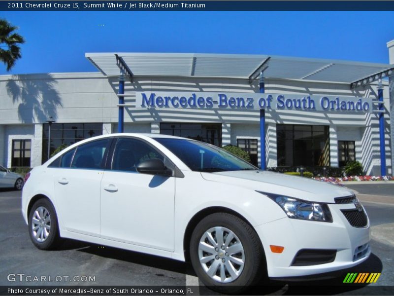Summit White / Jet Black/Medium Titanium 2011 Chevrolet Cruze LS