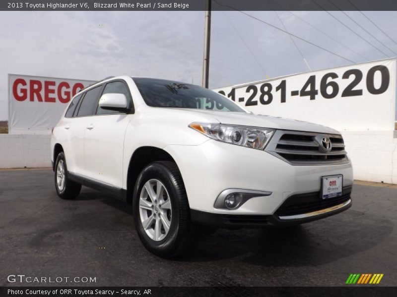 Blizzard White Pearl / Sand Beige 2013 Toyota Highlander V6