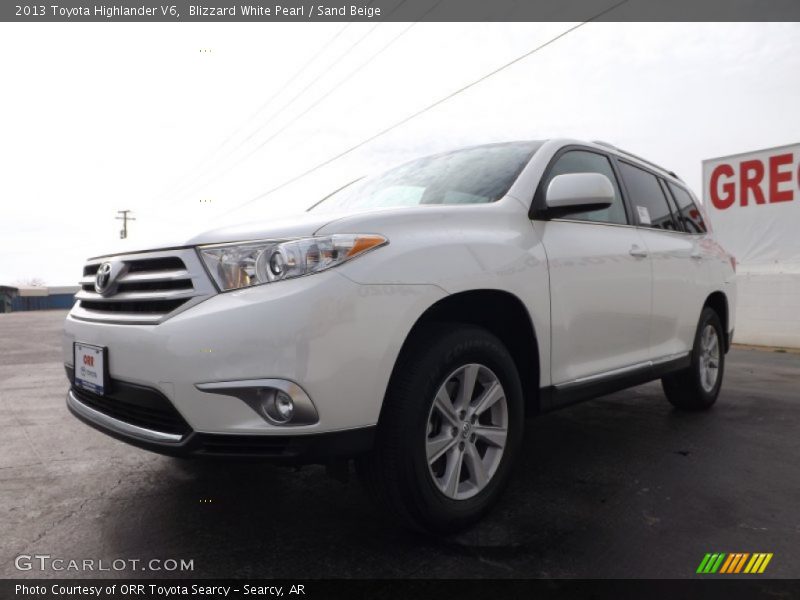 Blizzard White Pearl / Sand Beige 2013 Toyota Highlander V6