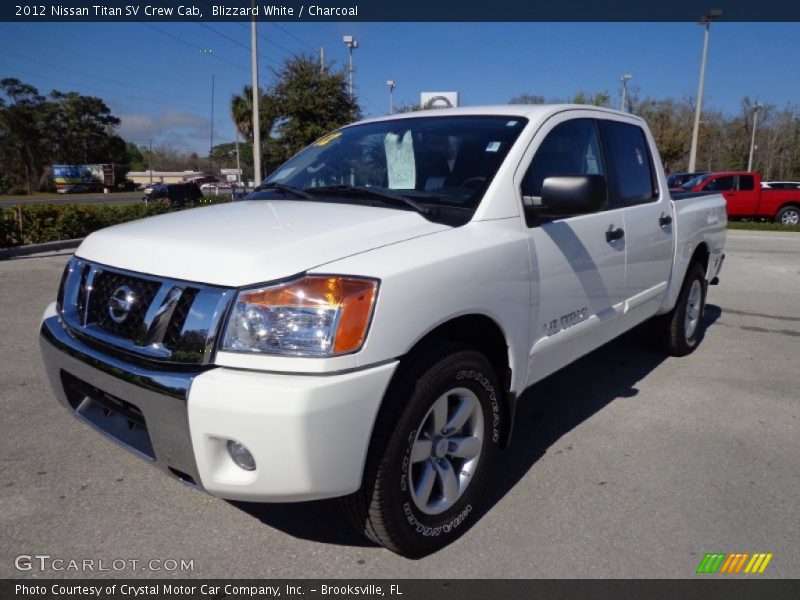 Blizzard White / Charcoal 2012 Nissan Titan SV Crew Cab