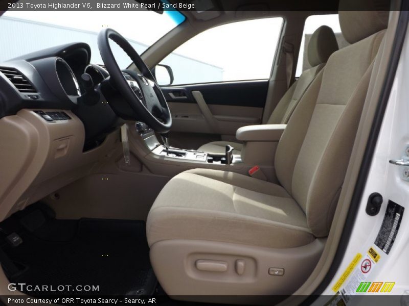Blizzard White Pearl / Sand Beige 2013 Toyota Highlander V6