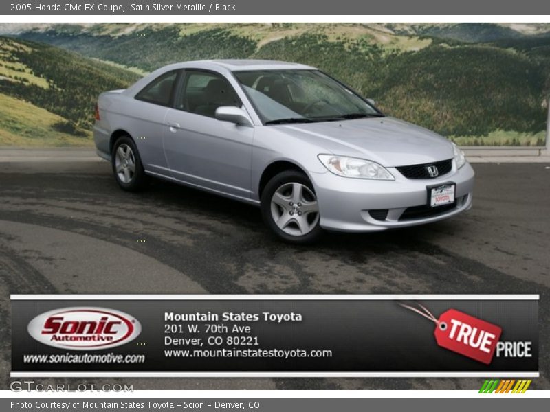 Satin Silver Metallic / Black 2005 Honda Civic EX Coupe