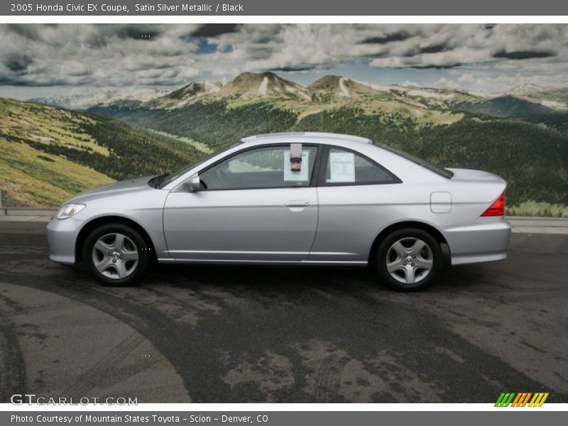 Satin Silver Metallic / Black 2005 Honda Civic EX Coupe