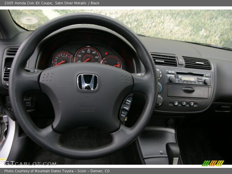 Satin Silver Metallic / Black 2005 Honda Civic EX Coupe