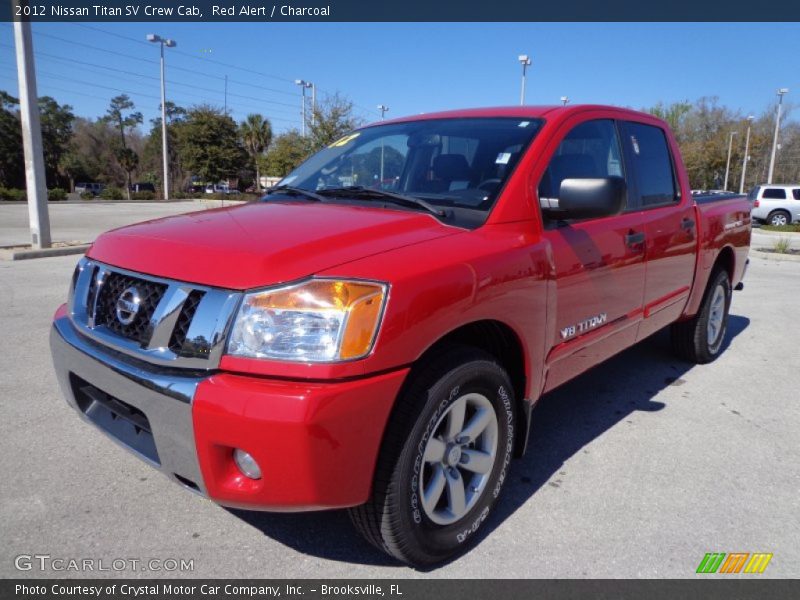 Red Alert / Charcoal 2012 Nissan Titan SV Crew Cab