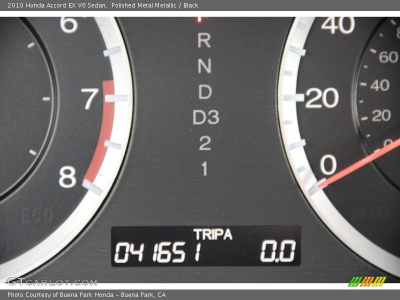 Polished Metal Metallic / Black 2010 Honda Accord EX V6 Sedan