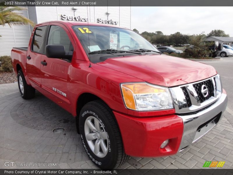 Red Alert / Charcoal 2012 Nissan Titan SV Crew Cab