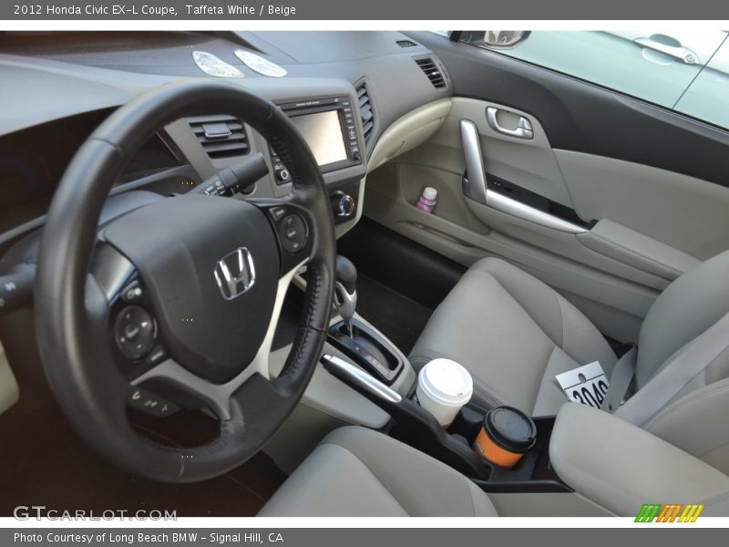 Taffeta White / Beige 2012 Honda Civic EX-L Coupe