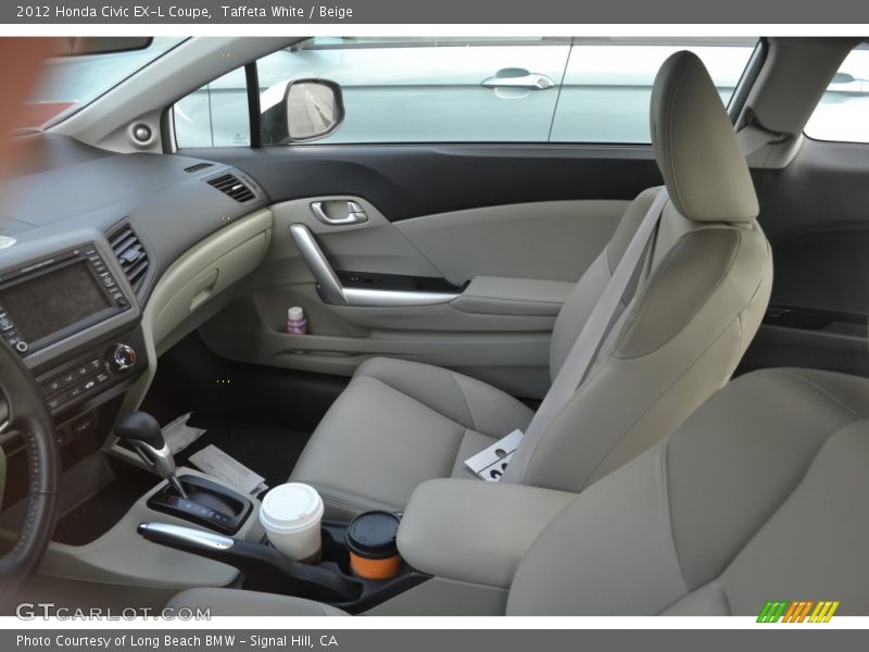 Taffeta White / Beige 2012 Honda Civic EX-L Coupe