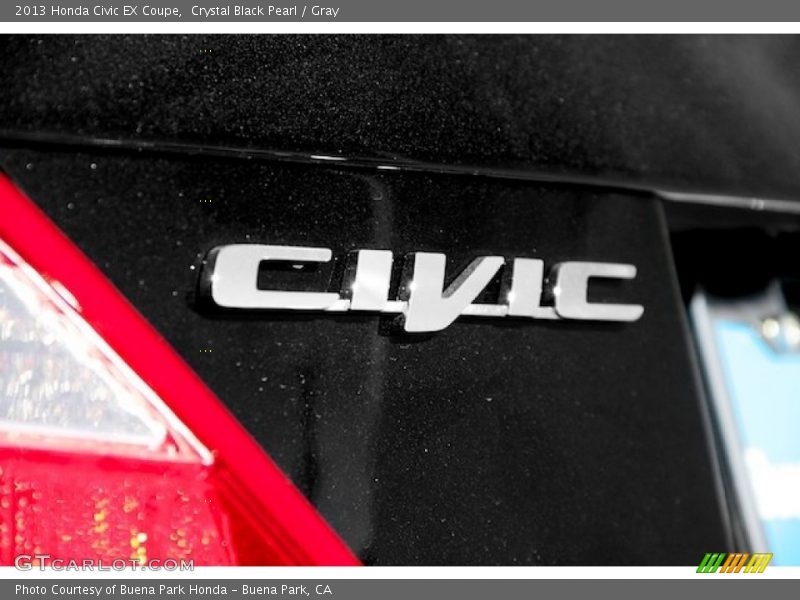 Crystal Black Pearl / Gray 2013 Honda Civic EX Coupe