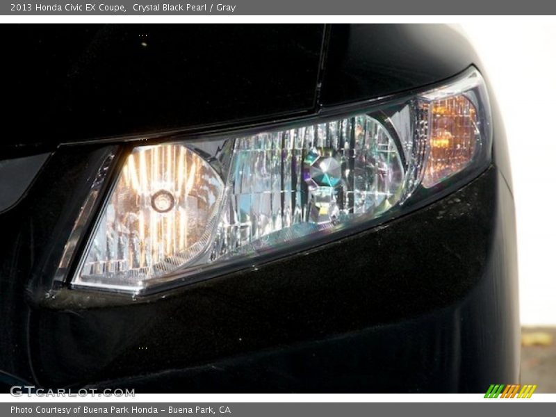 Crystal Black Pearl / Gray 2013 Honda Civic EX Coupe