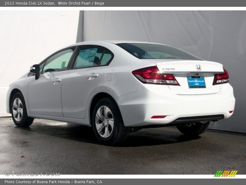 White Orchid Pearl / Beige 2013 Honda Civic LX Sedan