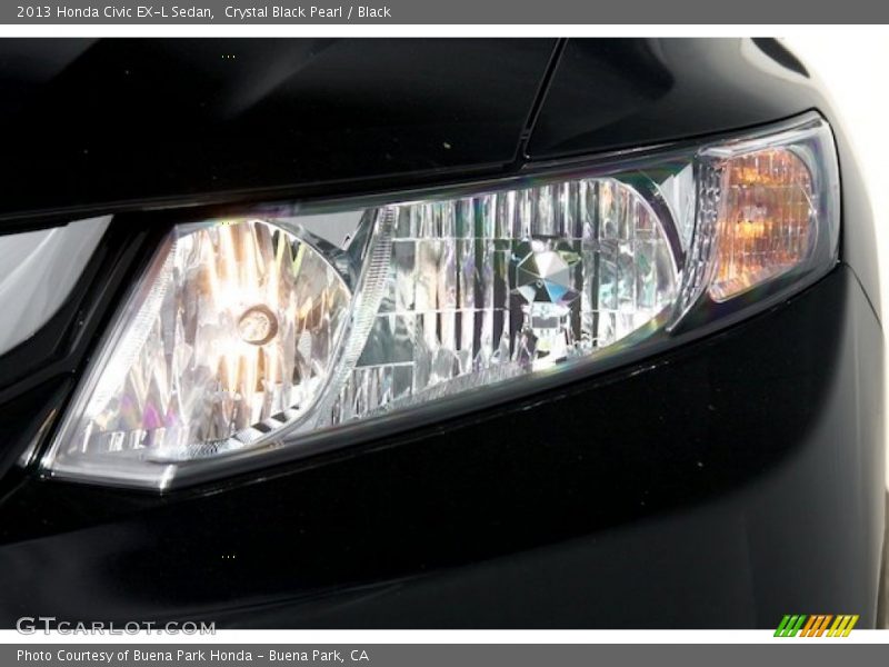 Crystal Black Pearl / Black 2013 Honda Civic EX-L Sedan