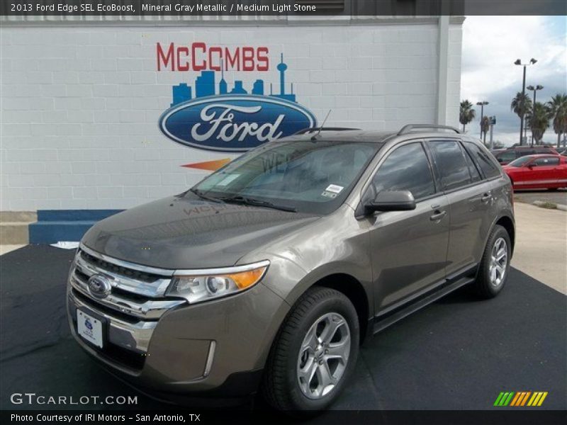Mineral Gray Metallic / Medium Light Stone 2013 Ford Edge SEL EcoBoost
