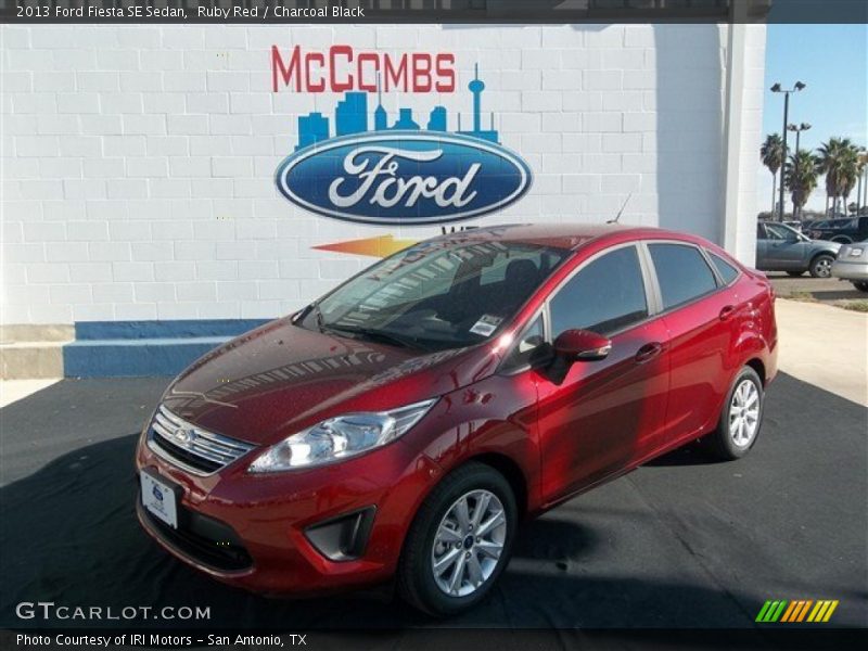 Ruby Red / Charcoal Black 2013 Ford Fiesta SE Sedan