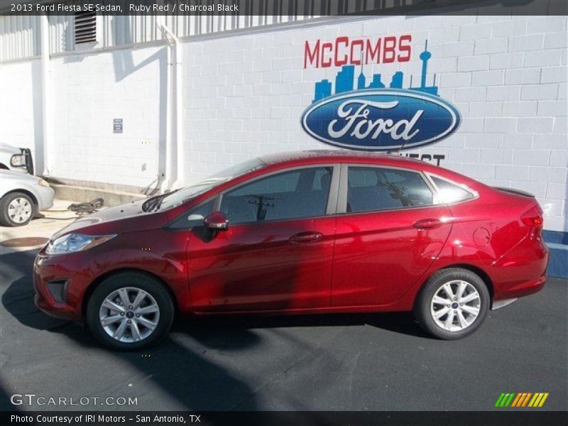 Ruby Red / Charcoal Black 2013 Ford Fiesta SE Sedan