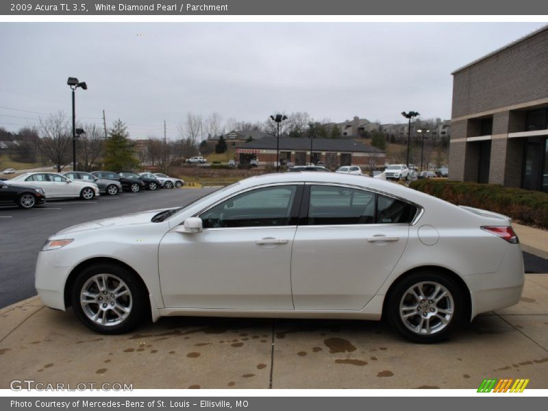 White Diamond Pearl / Parchment 2009 Acura TL 3.5