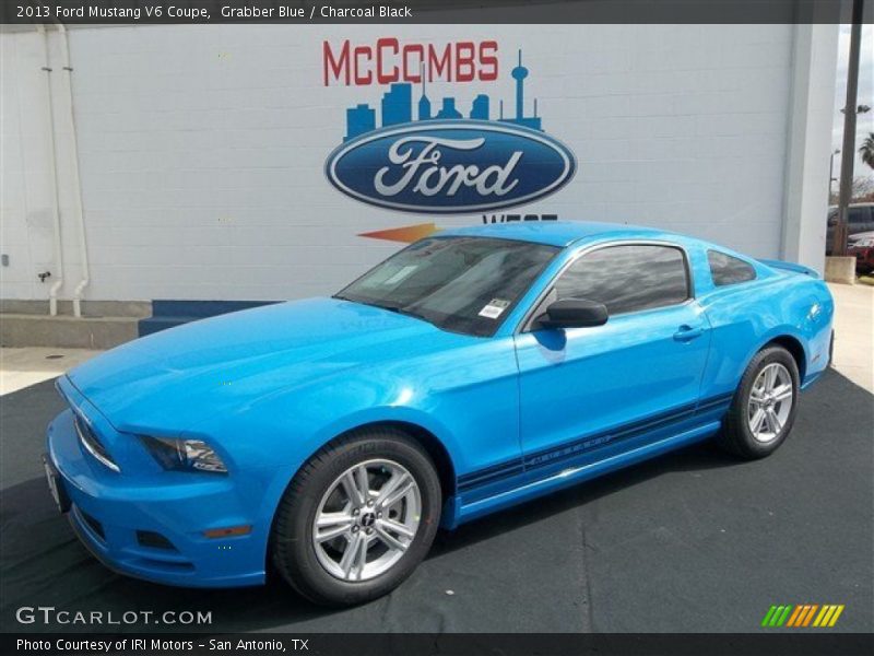 Grabber Blue / Charcoal Black 2013 Ford Mustang V6 Coupe