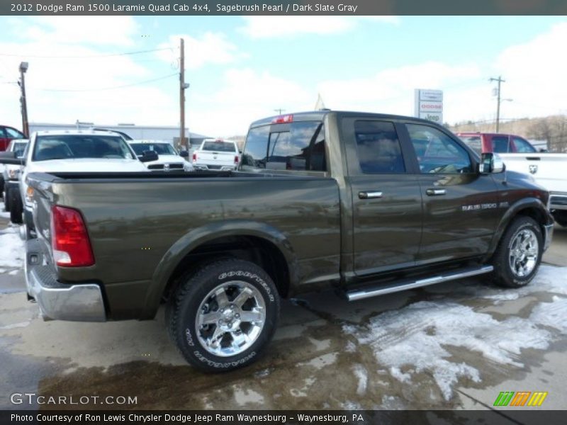 Sagebrush Pearl / Dark Slate Gray 2012 Dodge Ram 1500 Laramie Quad Cab 4x4