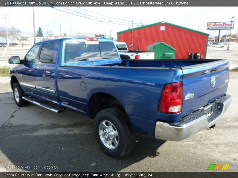 Deep Water Blue / Dark Slate/Medium Graystone 2010 Dodge Ram 3500 Big Horn Edition Crew Cab 4x4