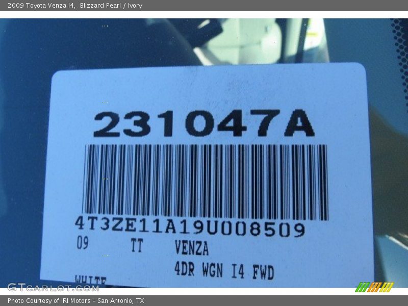 Blizzard Pearl / Ivory 2009 Toyota Venza I4