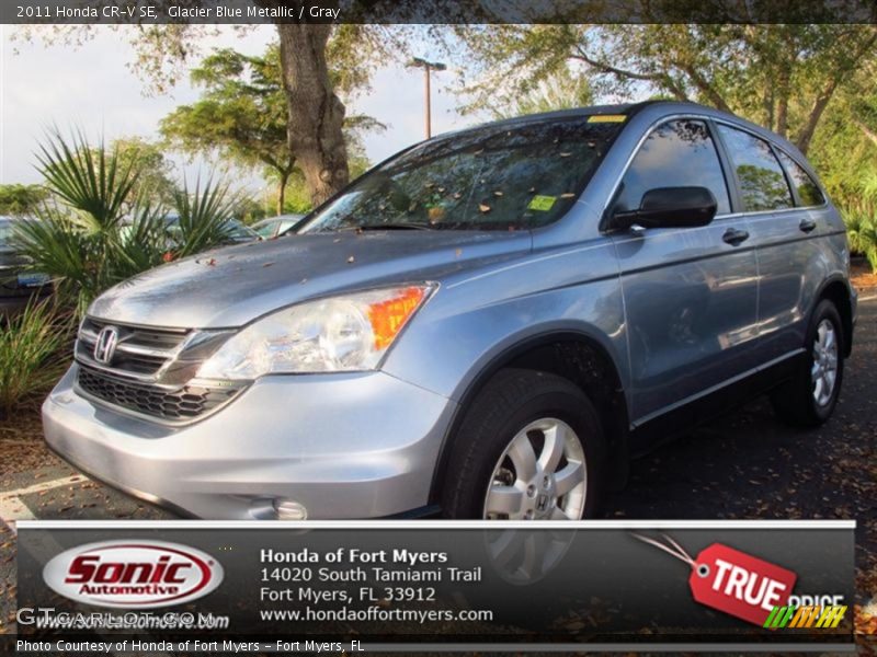 Glacier Blue Metallic / Gray 2011 Honda CR-V SE