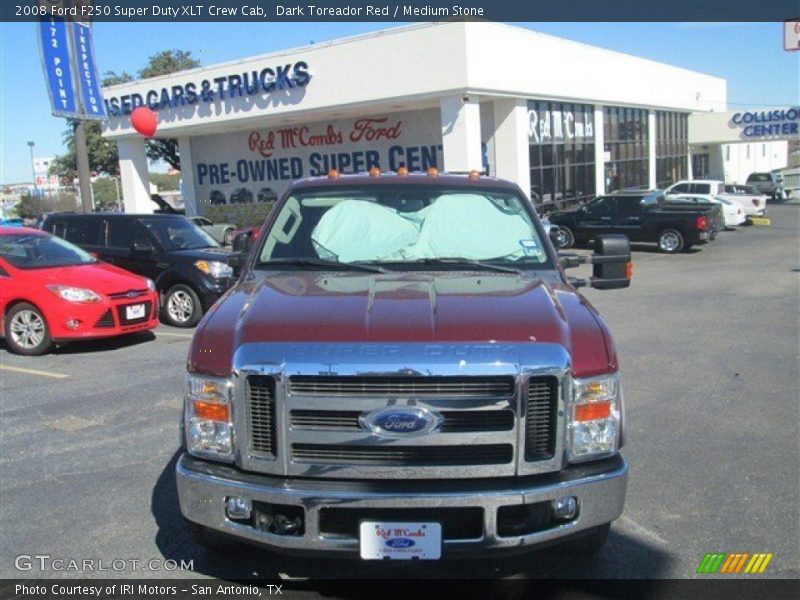 Dark Toreador Red / Medium Stone 2008 Ford F250 Super Duty XLT Crew Cab