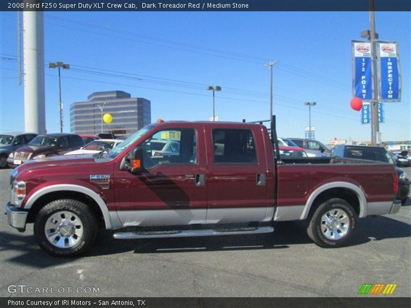 Dark Toreador Red / Medium Stone 2008 Ford F250 Super Duty XLT Crew Cab
