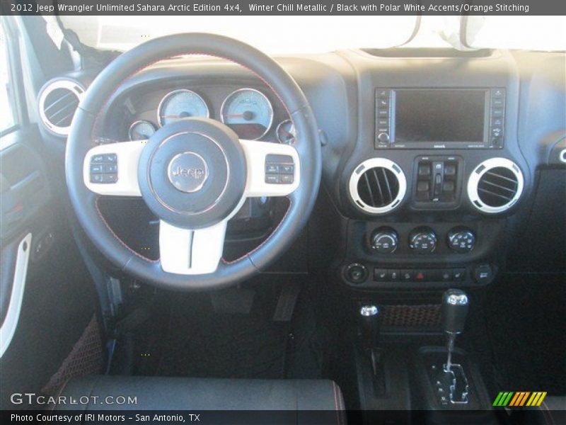 Winter Chill Metallic / Black with Polar White Accents/Orange Stitching 2012 Jeep Wrangler Unlimited Sahara Arctic Edition 4x4