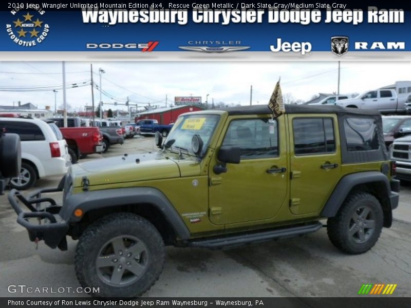 Rescue Green Metallic / Dark Slate Gray/Medium Slate Gray 2010 Jeep Wrangler Unlimited Mountain Edition 4x4