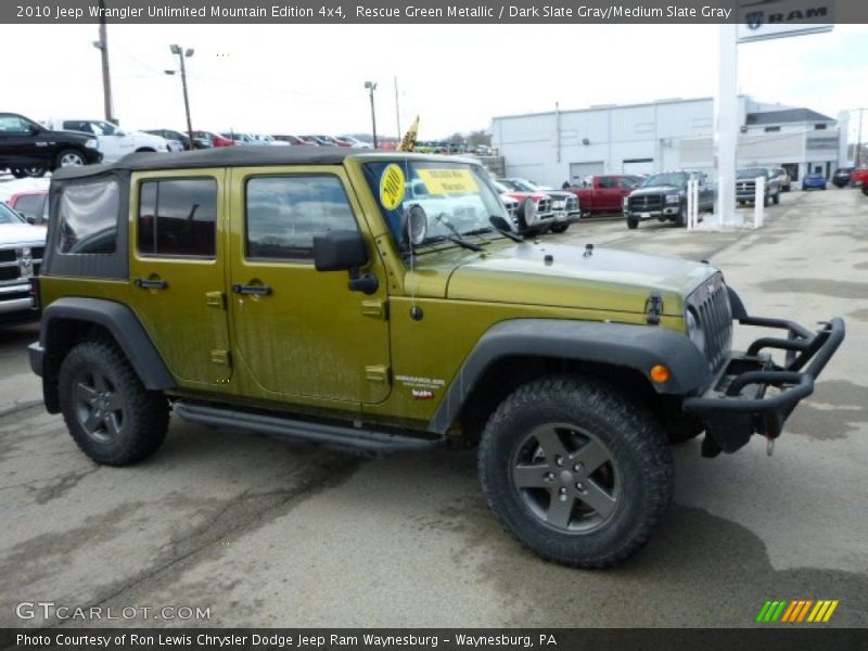 Rescue Green Metallic / Dark Slate Gray/Medium Slate Gray 2010 Jeep Wrangler Unlimited Mountain Edition 4x4