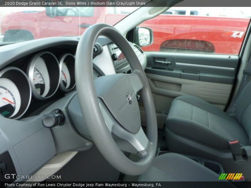 Stone White / Medium Slate Gray/Light Shale 2010 Dodge Grand Caravan SE