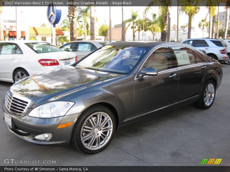 designo Graphite Metallic / Beige/Black 2007 Mercedes-Benz S 550 Sedan